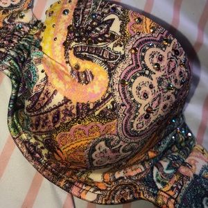 VS swim strapless colorful embellished  top